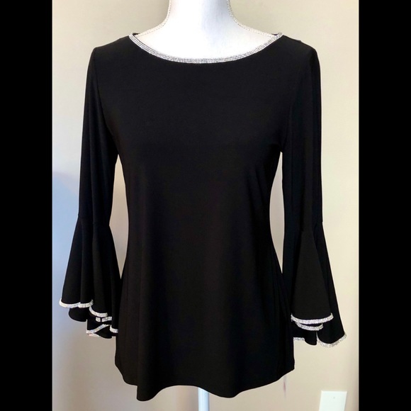 msk chiffon embellished blouse